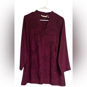 Soft Surroundings women’s  Plum V-Neck Women's Top tunic medium